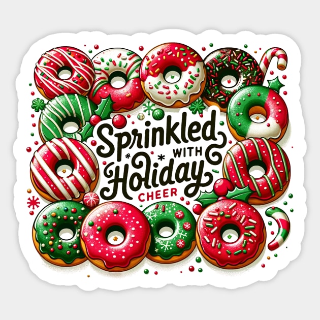 Sprinkled Holiday Cheer Christmas Donuts Baking Sticker by TheCloakedOak